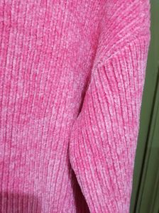 Pink Knit Pullover Sweater
