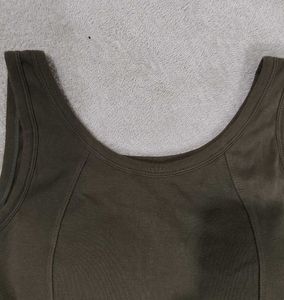 Olive Green Cropped Tank Top