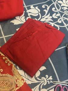 Beautiful Red Embroidered Kurta Set