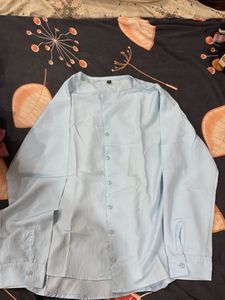 Light Blue Mandarin Collar Kurta Shirt