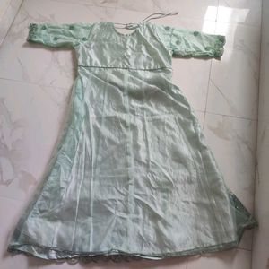 Elegant Mint Green Embroidered Gown