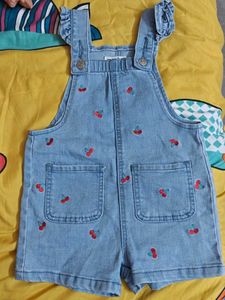 Cute Cherry Denim Overalls for Kids