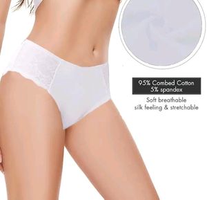 White Lace Trim Panties