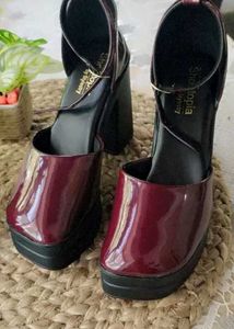 Stylish Burgundy Platform Heels