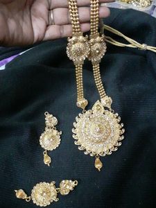 Elegant Party Accessories Long Neclace With Earrin