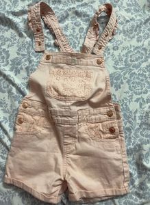Cute Pink Denim Overalls Shorts