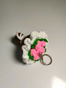Handmade Crochet bouquet Keychain
