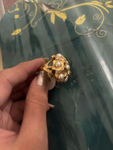 Vintage Pearl &amp; Crystal Ring