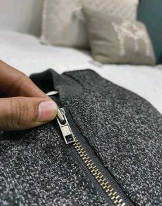 Wool charcoal grey bomber jacket