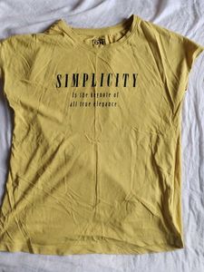 Yellow "Simplicity" Graphic T-Shirt