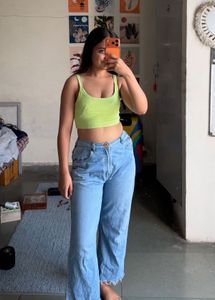 Lime Green Crop Tank Top