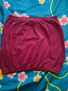 Maroon Strapless Tube Top stretchable to any size