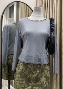 Sheer Lettuce Edge Tissue Top