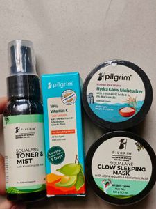 Pilgrim Skincare Set - Toner, Moisturizer, Mask
