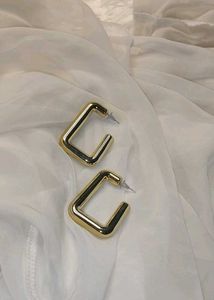 Chunky Gold Square Hoop Earrings