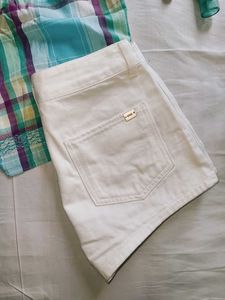 White Denim Shorts