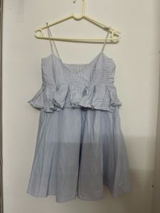 Blue Striped Summer Mini Dress