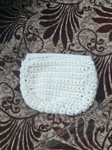Cream Crochet Clutch Bag