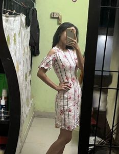 Floral Print Cold Shoulder Dress
