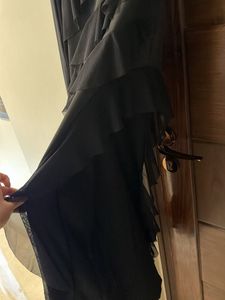 Elegant Black Ruffle Maxi Dress