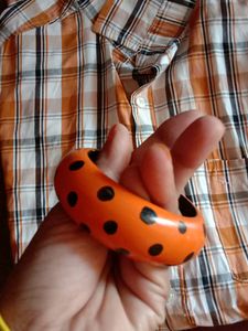Orange Polka Dot Bangle