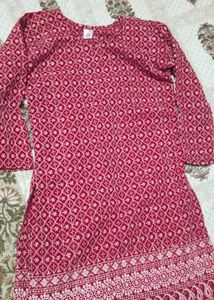 Red Printed Kurta
