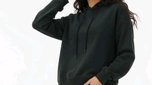 Black Embroidered Hoodie
