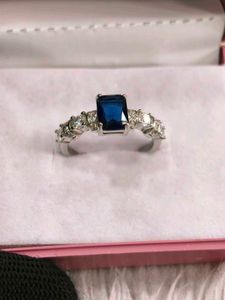Elegant Blue Stone Ring 925 silver