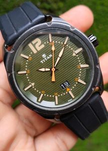 Titan Men's Watch - Green Olive Dial