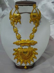 Gold Plated Rani Haar With Earrings