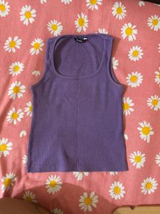Ribbed Purple Tank Top