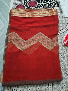Elegant Red &amp; Grey Saree