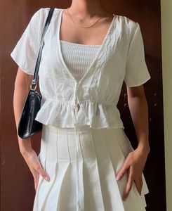 White Tie-Front Top