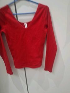 Red Long Sleeve Top