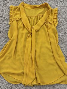 Chic Mustard Yellow Blouse