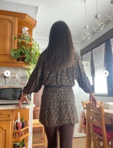 Zara Brown Print Mini Dress