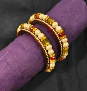 Pearl & Stone Bangle Set ✨