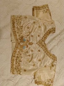 Ivory &amp; Red Embroidered Lehenga Choli with Dupatta
