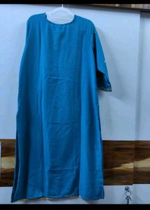 XXL - Blue Kurta Set with Gold Embroidery