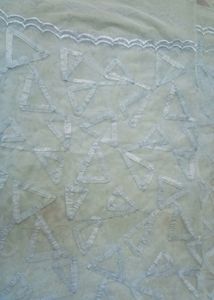(Unused) Ribbon Embroidered Net in Sky Blue colour