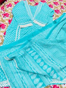 Beautiful Teal Kurta Set with Dupatta