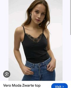 vero moda Black Lace Trim Camisole Top