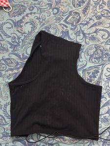 Forever 21 Black Ribbed Crop Top