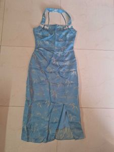 Beautiful Blue Floral Print Dress