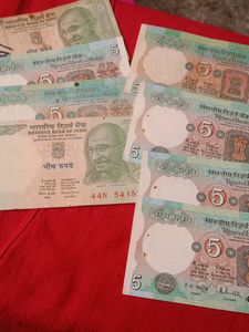 Vintage Indian 5 Rupee Notes