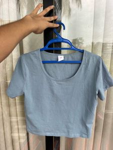 Light Blue Cropped T-Shirt