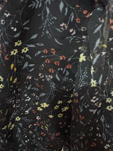 Chic Floral Print Sheer Sleeve Top