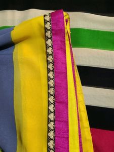 Beautiful Multicolour Striped Soft Silk Saree
