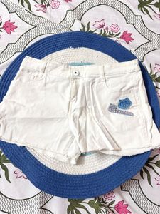 White Denim Shorts not used