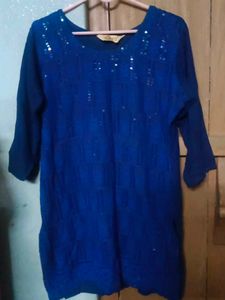 Vibrant Pink ,black and blue Sequined Kurta